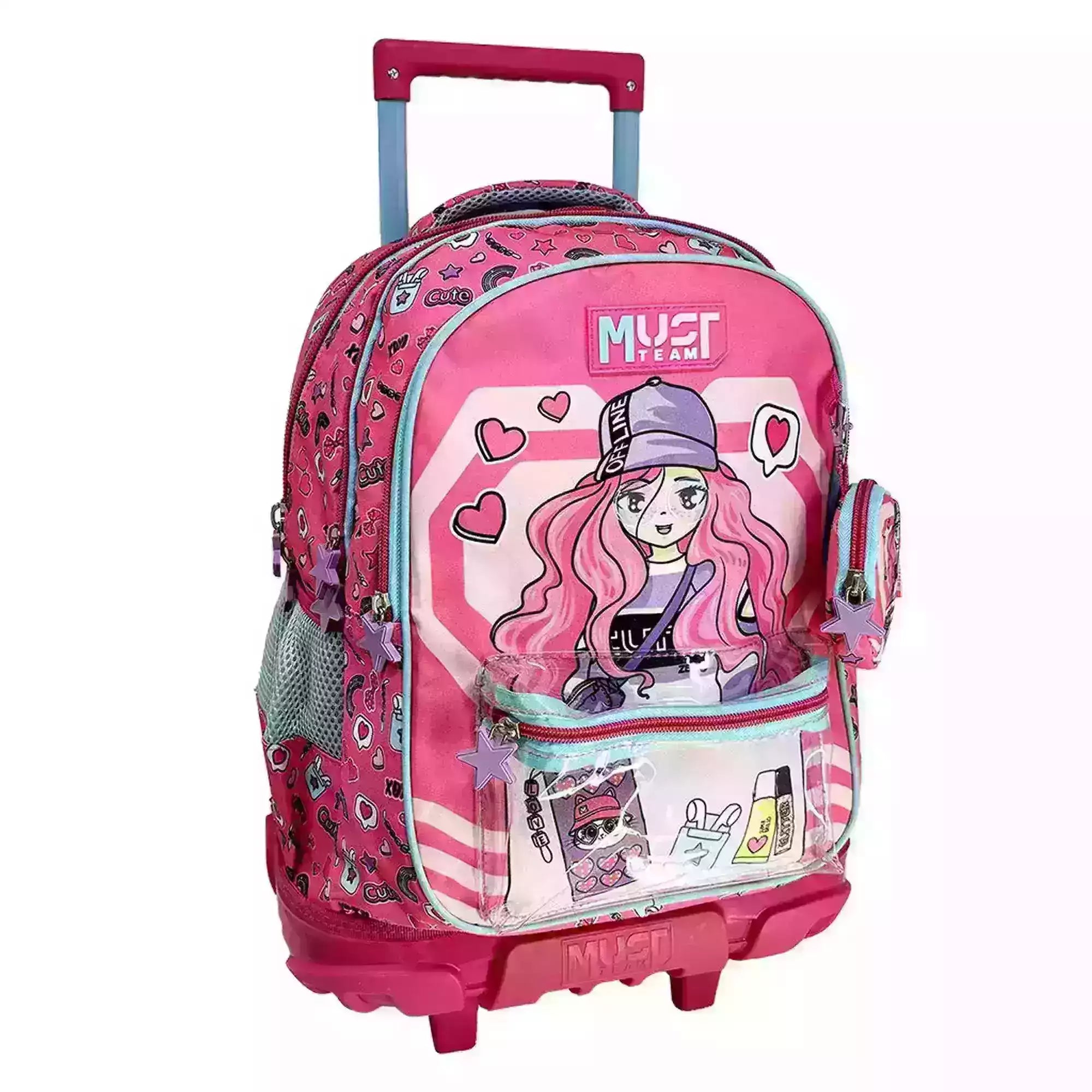 PACK Cartable à roulettes scolaire Must Team Off Line avec 3 Pièces