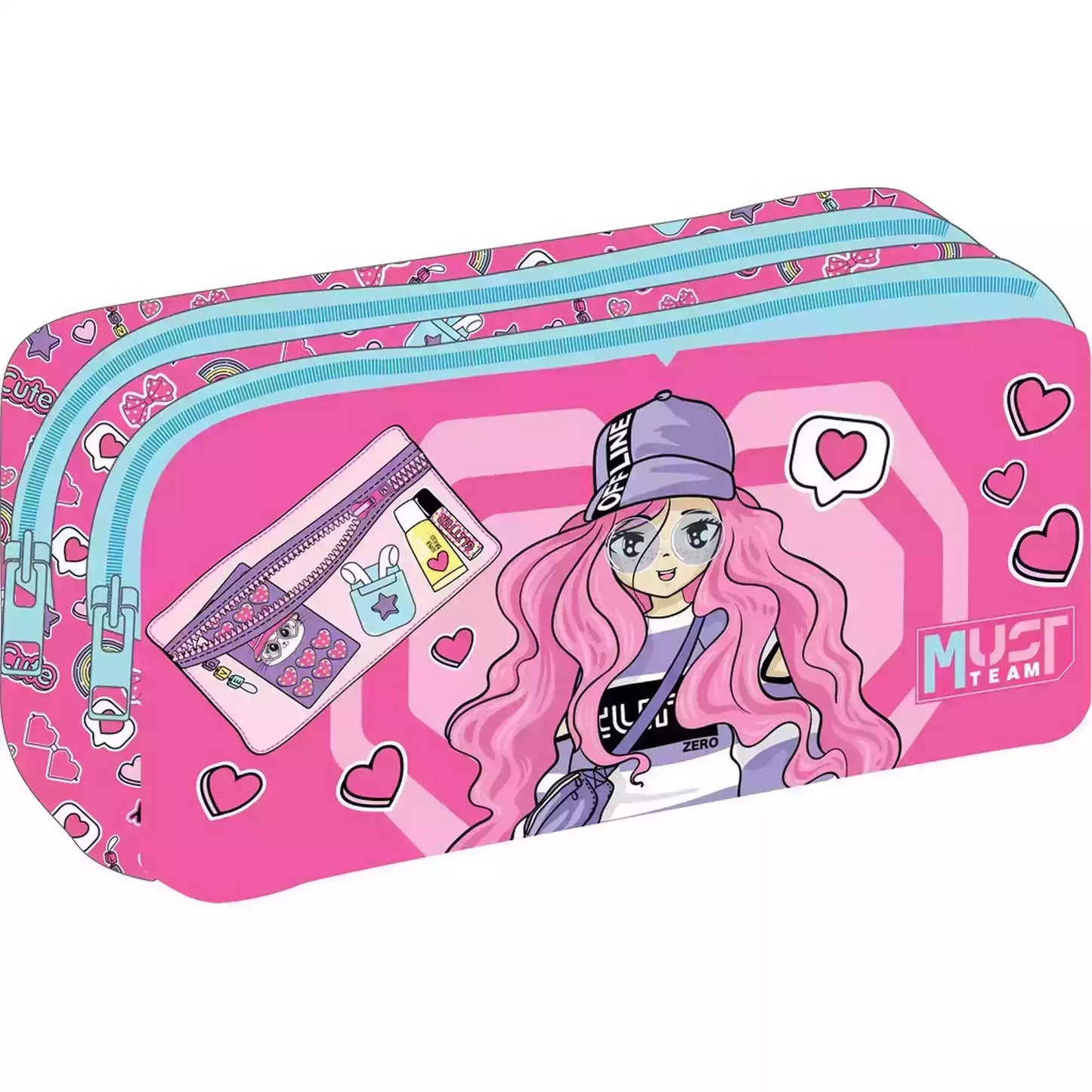 PACK Cartable à roulettes scolaire Must Team Off Line avec 3 Pièces