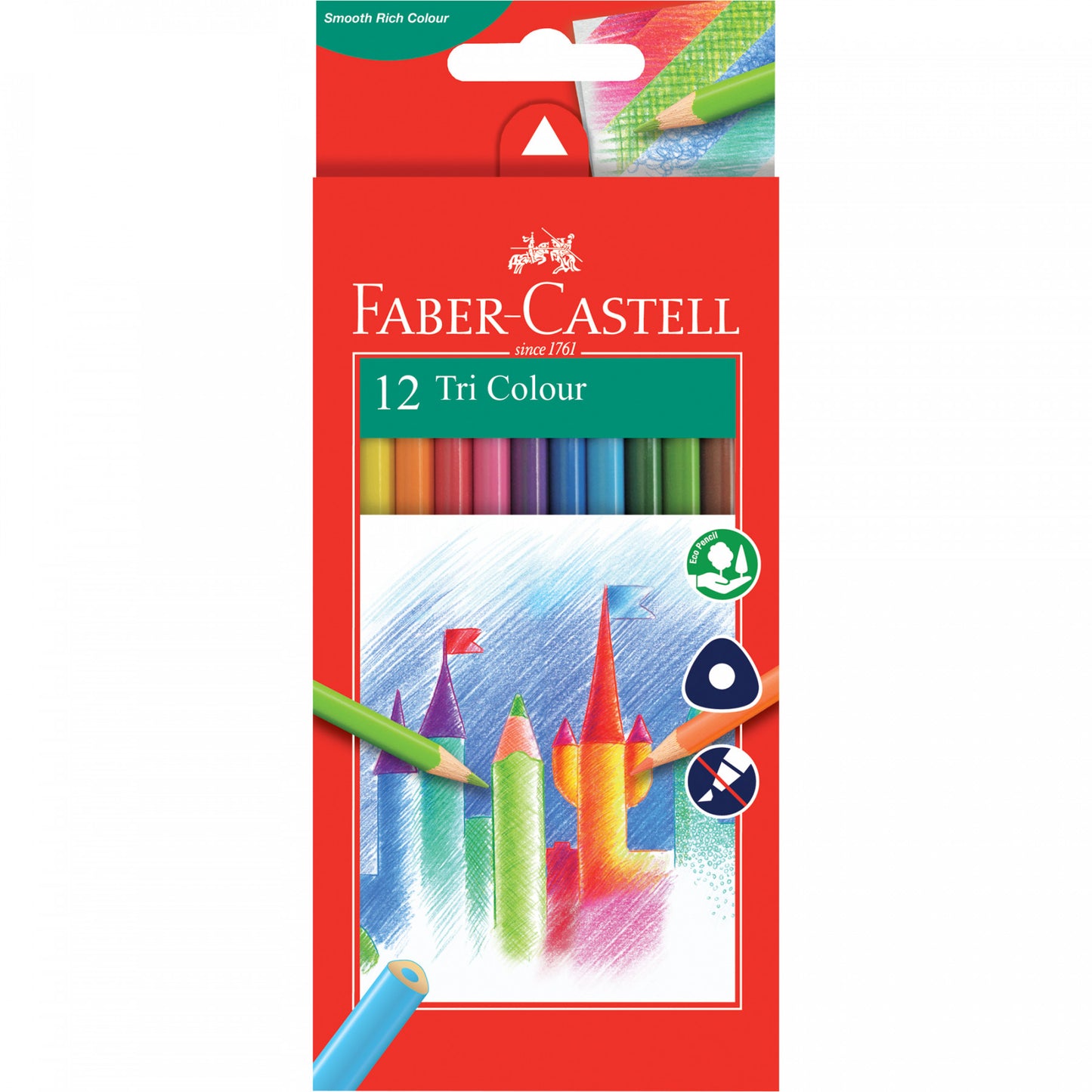 12 CRAYONS DE COULEUR TRI COULOUR