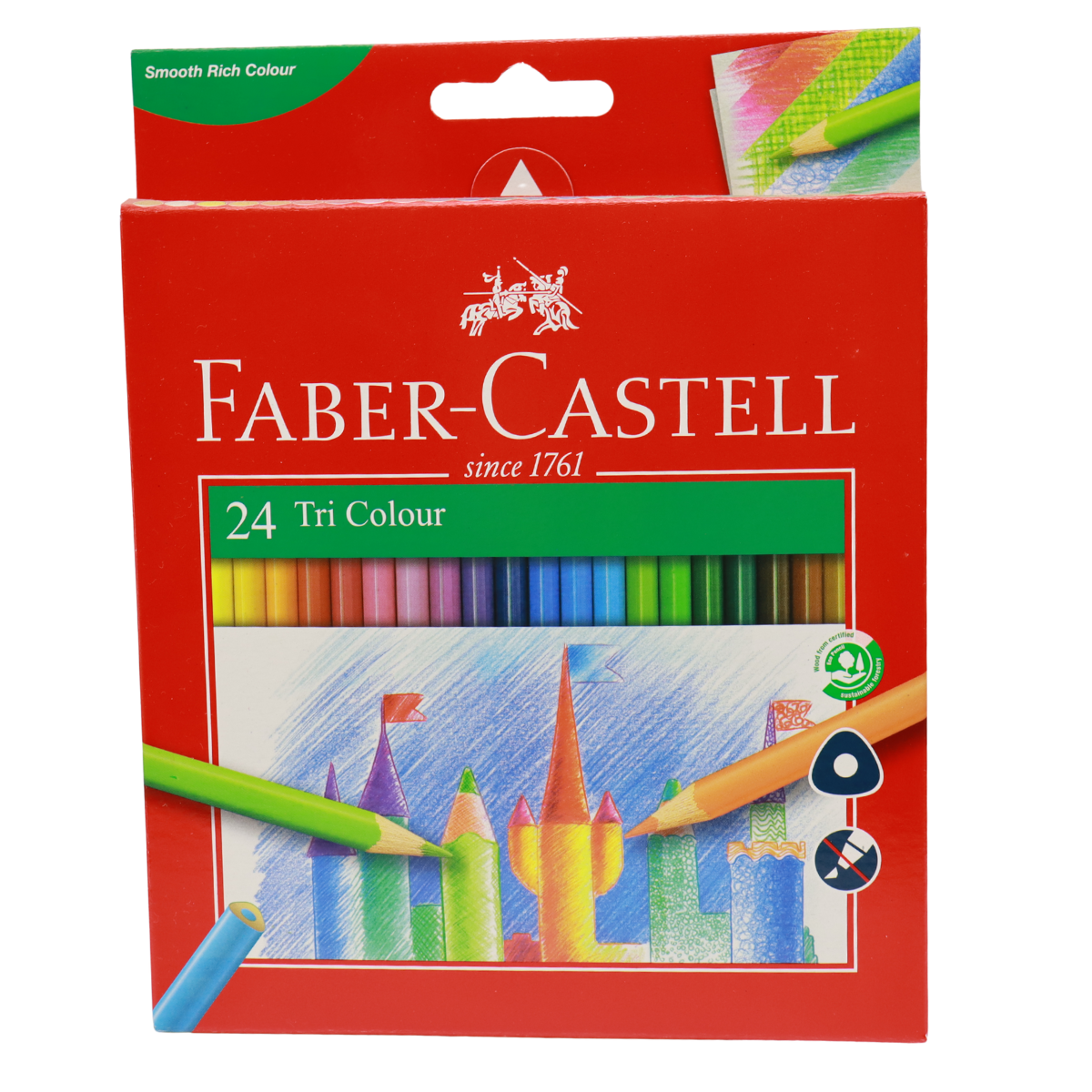 24 CRAYONS COULEURS TRI COLOR