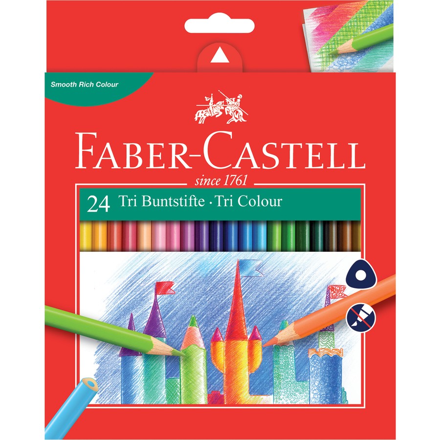 24 CRAYONS COULEURS TRI COLOR