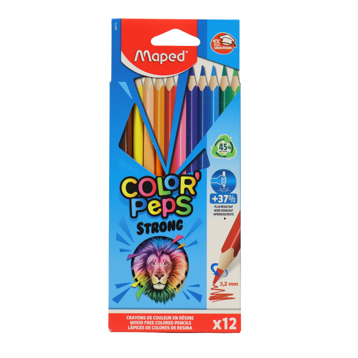 CRAYONS COLOR'PEPS STRONG 12 MAPED