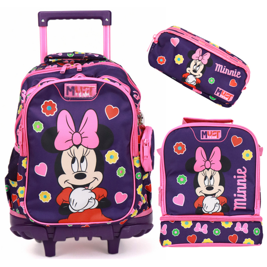 Cartable Trolley Disney Minnie Must Team - sac isotherme et trousse- GOURDE CADEAU