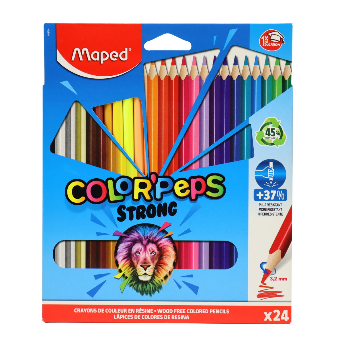 CRAYONS COLOR'PEPS STRONG  24 MAPED