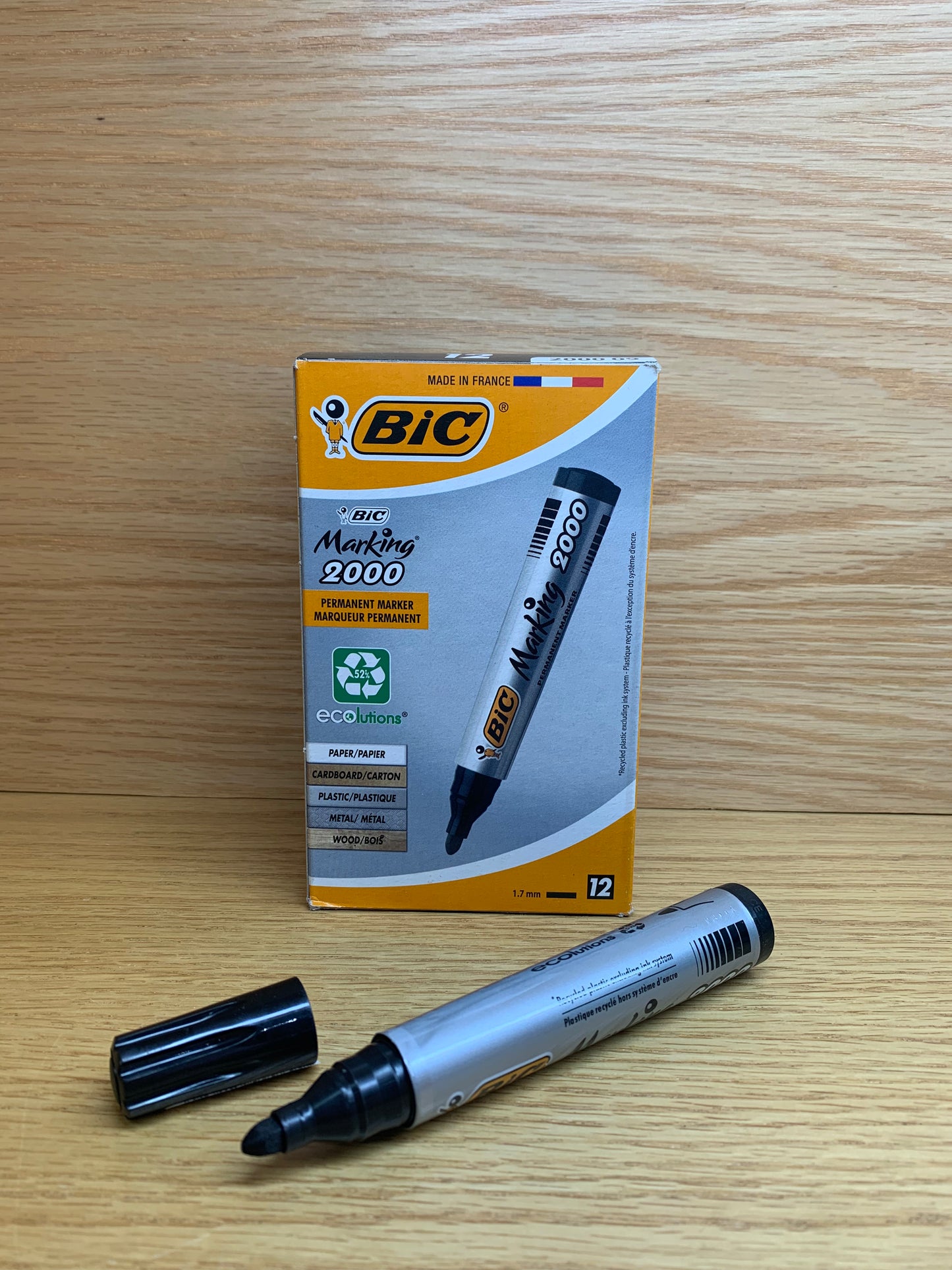 BIC PERMANENT  MARK  2000 NOIR BCL BTE DE 12