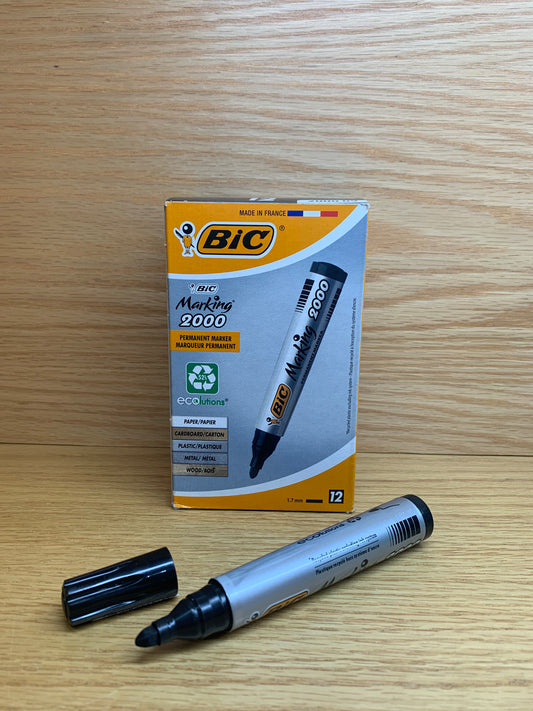 BIC PERMANENT  MARK  2000 NOIR BCL BTE DE 12