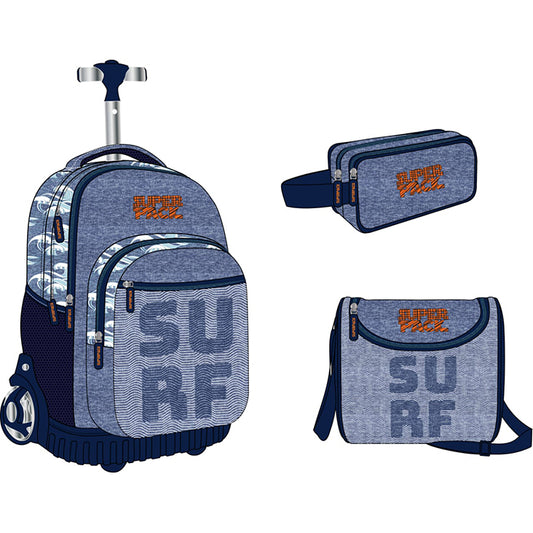 🎒✨ CARTABLE TROLLEY SURF – NOUVELLE COLLECTION (3 PIÈCES) + GOURDE OFFERTE 🎁