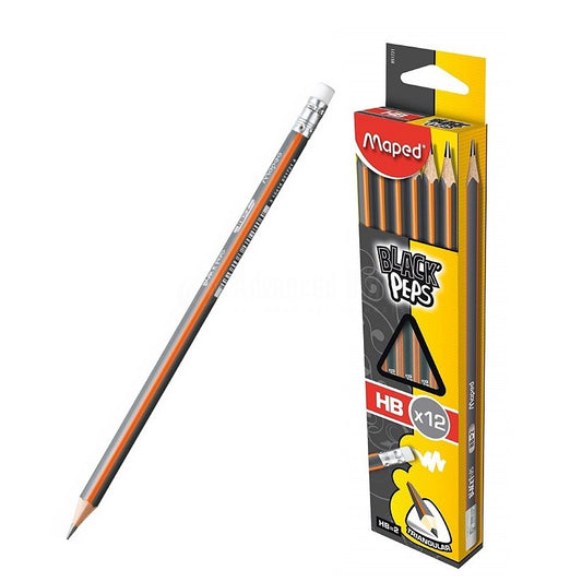 CRAYONS NOIR BLACK PEPS HB2 MAPED X12
