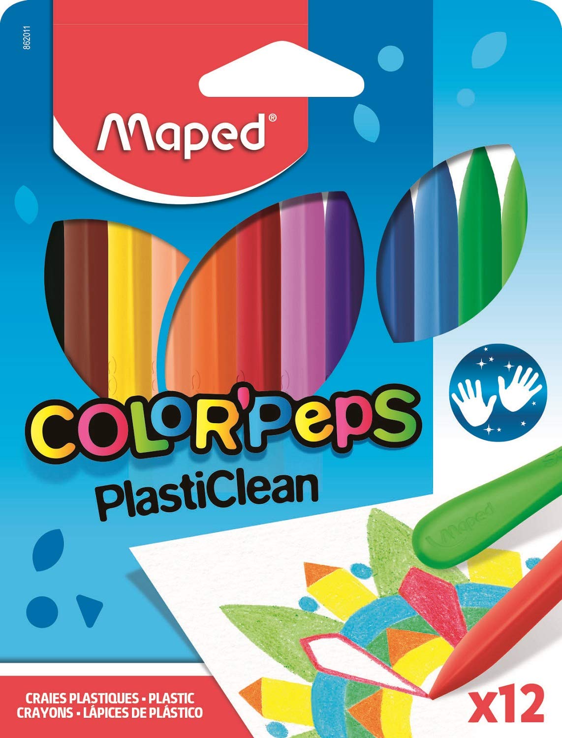 CRAYONS PLASTQUE COLOR'PEPS MAPED 12 PCS