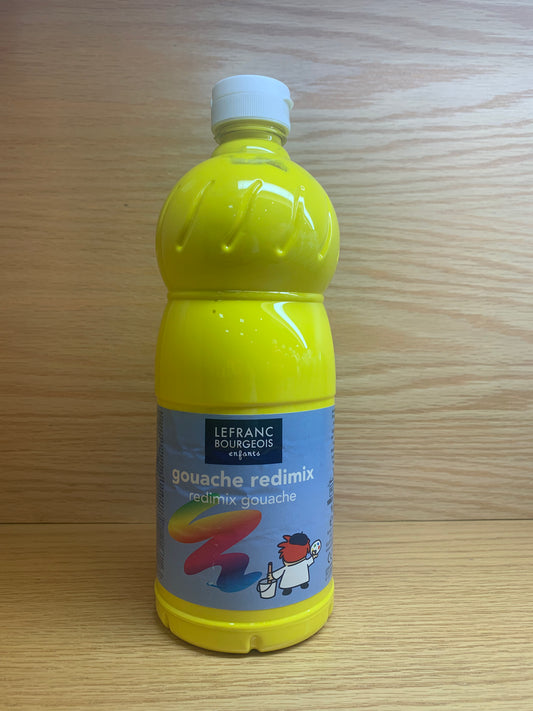 Gouache Liquide LEFRANC BOURGEOIS – 1 Litre – Jaune Primaire