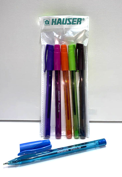 BLISTER DE STYLOS  Ë BILLE  CRISTAL PEACH 6 COULEURS 1 MM