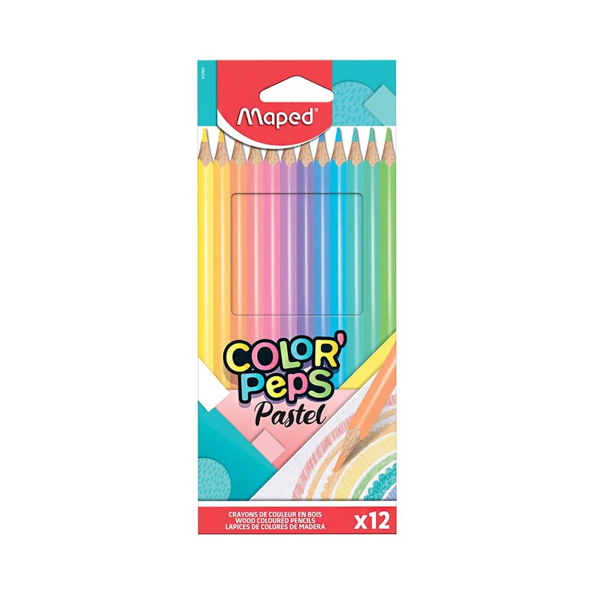 MAPED CRAYONS COLOR'PEPS PASTEL BTE DE 12