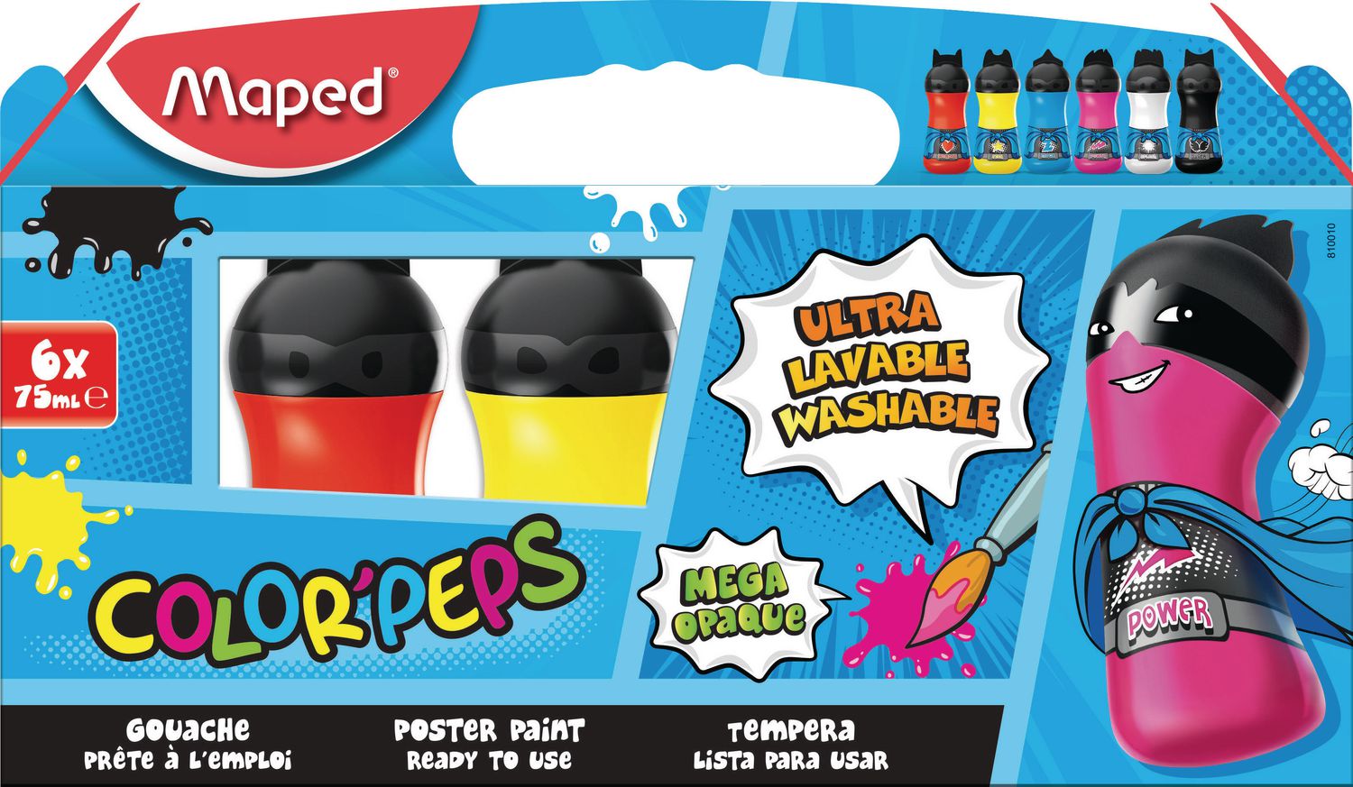 MAPED GOUACHE COLOR'PEPS 6 FLACONS 75ML