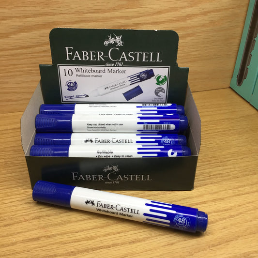 Marqueur pour Tableau Blanc – Bleu – Faber-Castell – Boîte de 10