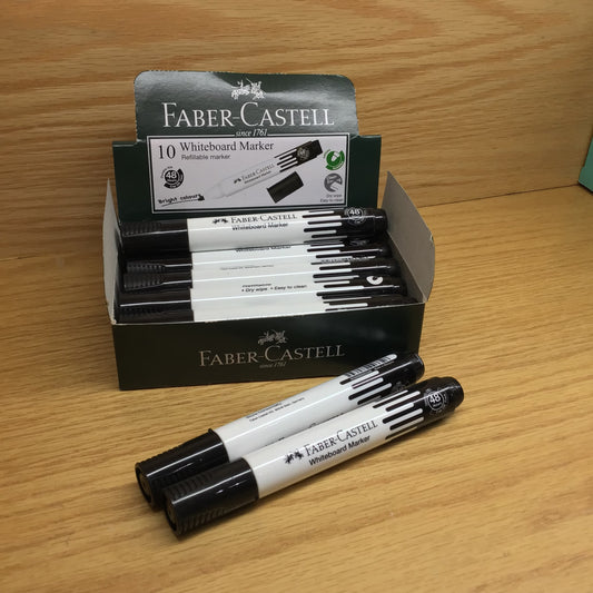 Marqueur pour Tableau Blanc – Noir – Faber-Castell – Boîte de 10