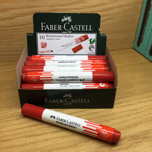 Marqueur pour Tableau Blanc – Rouge – Faber-Castell – Boîte de 10