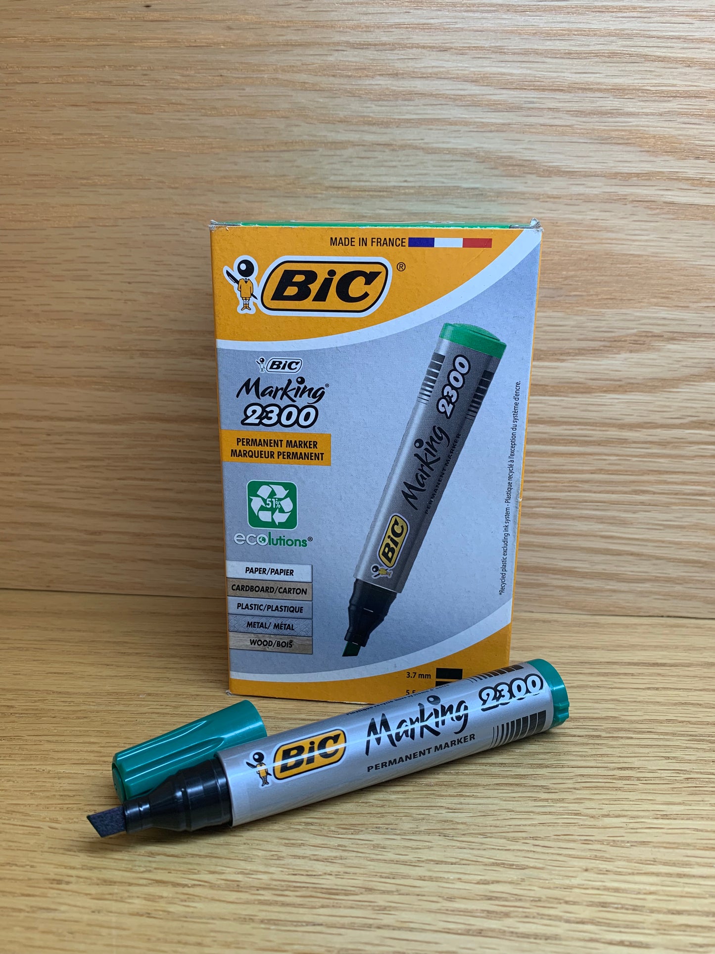 PERM MARKER BISEAU 2300 VERT boite de 12
