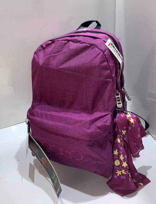 🎒 Sac à dos Polo – Double Poche "Backpack + Scarf" MAUVE