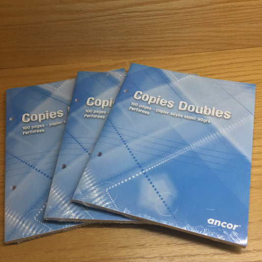 Recharge de Feuilles Doubles Blanches – 96 Pages – 90 g/m² – Format A4 – ANCOR