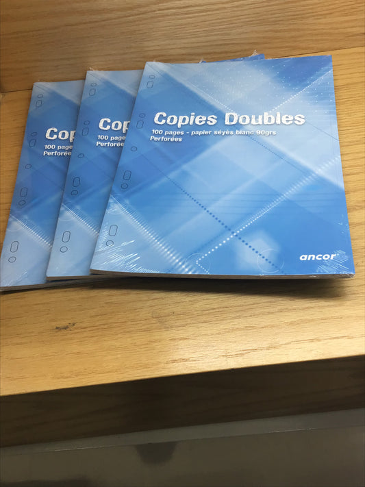 Recharge de Feuilles Doubles Blanches – 96 Pages – 90 g/m² – Format 17X22 – ANCOR