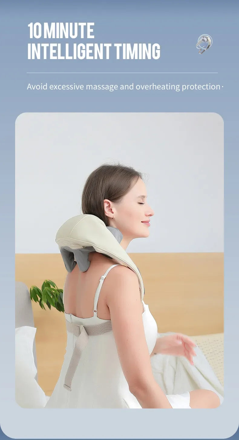 Electric Heat Neck Massage Shawl Shiatsu Kneading Cervical Spine Massager Car Home Back Shoulder Neck Trapezius Muscle Massager