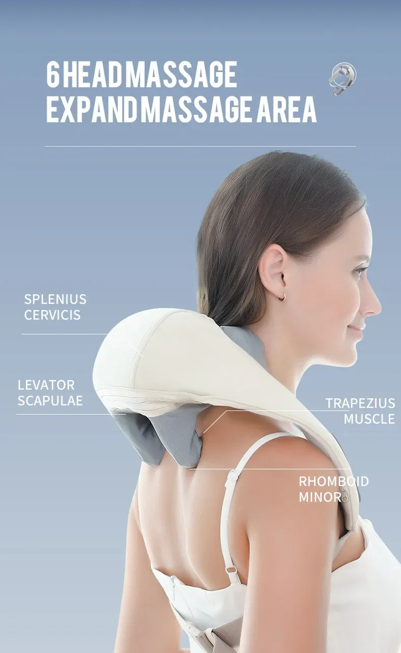 Electric Heat Neck Massage Shawl Shiatsu Kneading Cervical Spine Massager Car Home Back Shoulder Neck Trapezius Muscle Massager