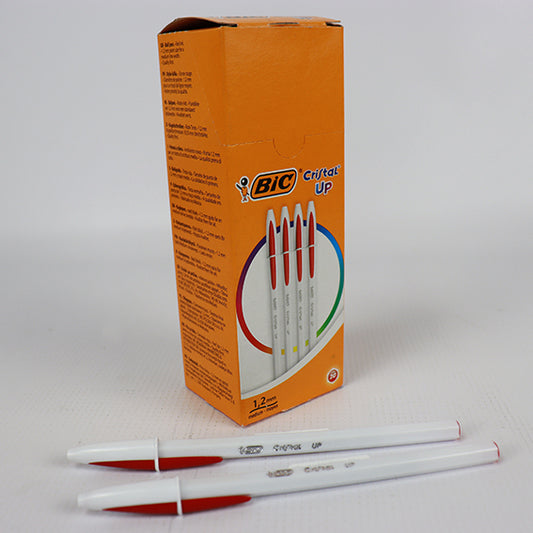 BIC Cristal Up Stylos-Bille Pointe Moyenne (1,2 mm) - ROUGE, Boîte de 20