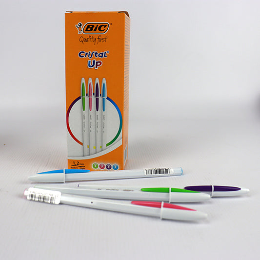 BIC Cristal Up Stylos-Bille Pointe Moyenne (1,2 mm) - COULEUR, Boîte de 20
