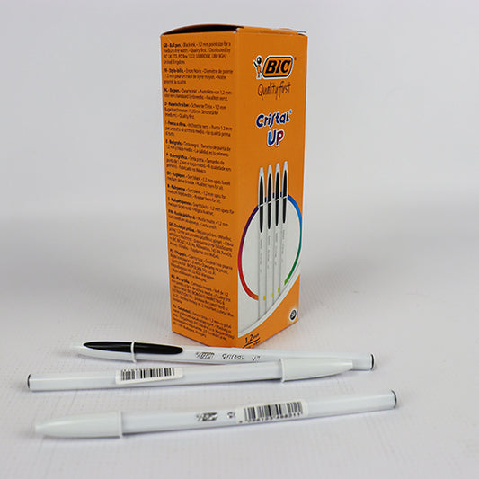 BIC Cristal Up Stylos-Bille Pointe Moyenne (1,2 mm) - NOIR, Boîte de 20
