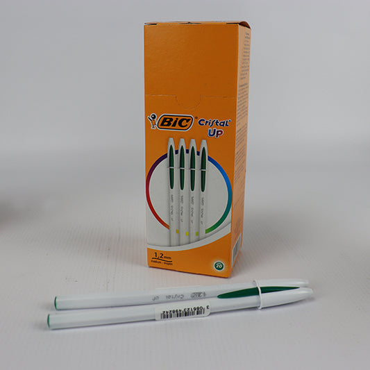 BIC Cristal Up Stylos-Bille Pointe Moyenne (1,2 mm) - VERT, Boîte de 20