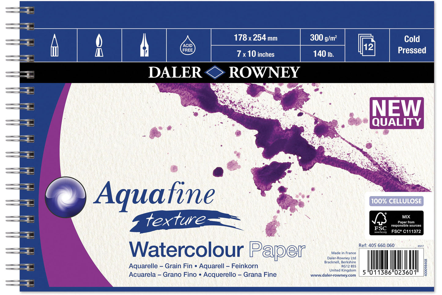 AQUAFINE WATERCOLOUR PAPER 300GRS - 178*254 MM