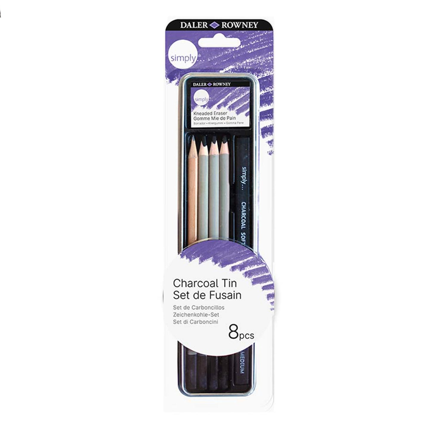 SIMPLY 8PC CRAYON FUSAIN TIN