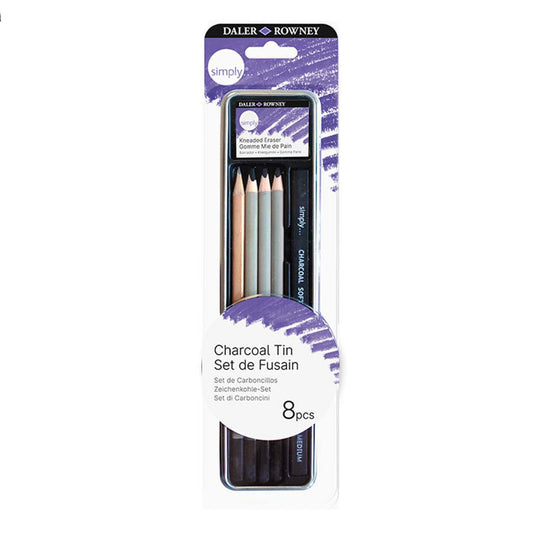 SIMPLY 8PC CRAYON FUSAIN TIN