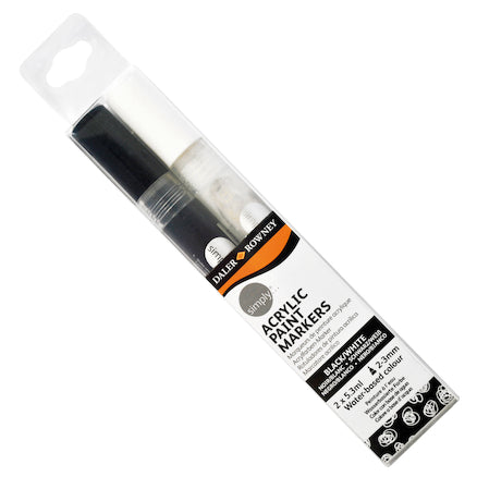 Daler Rowney - Marqueurs de peinture Simply acrylique, 2-3mm, Set de 2 couleurs (2X5.3)
