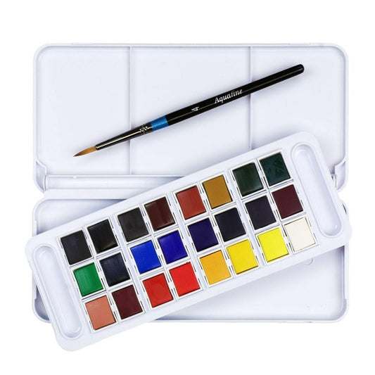 Daler Rowney Aquafine Ensemble De Voyage Aquarelle Transparent De 24 Pièces