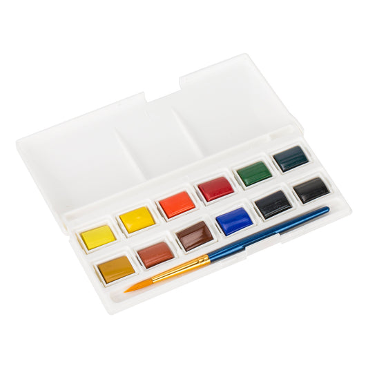 Daler-Rowney Simply aquarelle Set de poche de 12 couleurs assorties et pinceau