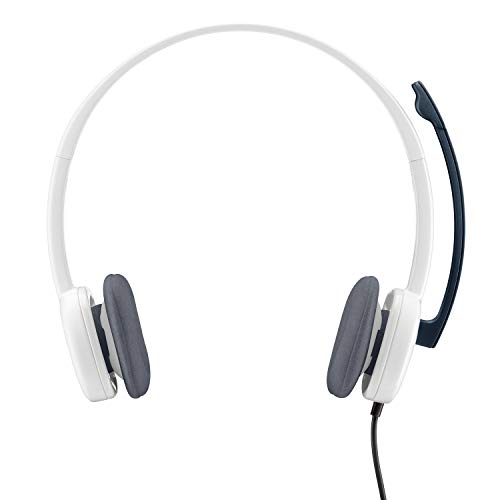 Logitech H150 Casque Filaire, Ecouteurs Stéréo avec Micro Rotatif Anti-Parasites, Double Fiche Jack 3,5mm, Contrôles Intégrés, PC/Mac/Portable - Blanc