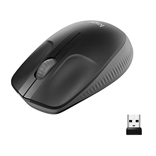 Logitech M190 Souris sans fil, design ambidextre, durée de la batterie 18 mois avec mode économie d’énergie, récepteur USB, contrôle précis du curseur + défilement, large molette de défilement - Noir