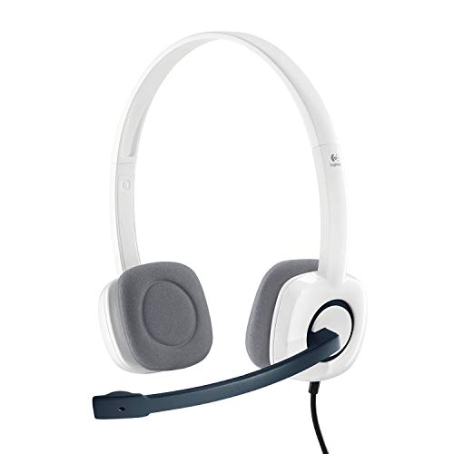 Logitech H150 Casque Filaire, Ecouteurs Stéréo avec Micro Rotatif Anti-Parasites, Double Fiche Jack 3,5mm, Contrôles Intégrés, PC/Mac/Portable - Blanc