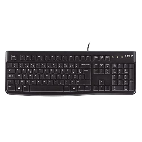 Logitech MK120 Combo Clavier et Souris Filaire pour Windows, Souris Optique Filaire, Clavier Taille Standard, Plug-and-Play USB, Compatible avec PC, Ordinateur Portable, Clavier Français AZERTY - Noir