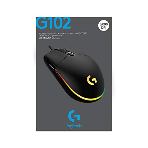 Logitech Gaming Mouse G102 LIGHTSYNC - Souris - pour droitiers - Optique - 6 Boutons - Filaire - USB - Noir