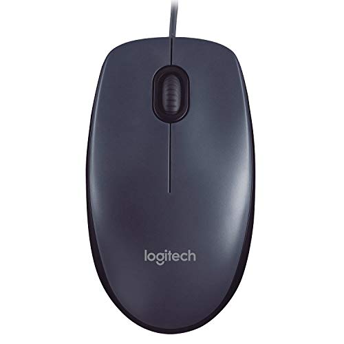 Logitech M90 Souris Filaire USB, Suivi Optique 1000 PPP, Ambidextre, Compatible avec PC/Mac/Portable - Gris