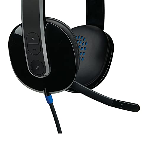 Logitech H540 Casque Filaire, Ecouteurs Stéréo Anti-Parasites, USB, Commandes sur l'Oreillette, Témoin Lumineux d'Activation de la Sourdine, PC/Mac/Portable/Chromebook - Noir