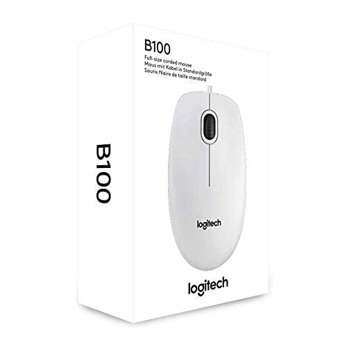 Logitech B100 Souris Filaire USB, 3 Boutons, Suivi Optique, Ambidextre, Compatible avec PC/Mac/Ordinateur Portable/Chromebook - Noire