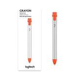 Logitech Crayon Stylet numérique pour tous les iPad avec technologie Apple Pencil, conception stable et pointe intelligente dynamique - Argent/Orange