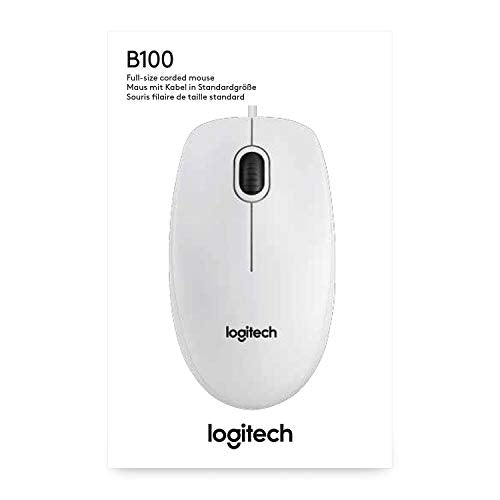 Logitech B100 Souris Filaire USB, 3 Boutons, Suivi Optique, Ambidextre, Compatible avec PC/Mac/Ordinateur Portable/Chromebook - Noire