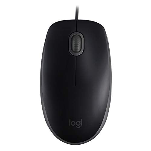 Logitech B110 Souris Filaire USB, Boutons Silencieux, Taille Standard au Design Confortable, Ambidextre, Compatible avec PC/Mac/Portable - Gris