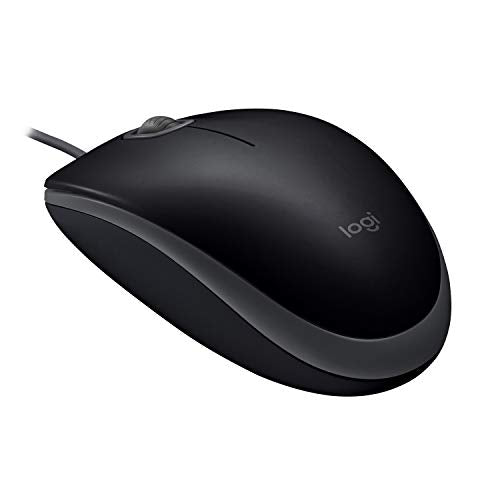 Logitech B110 Souris Filaire USB, Boutons Silencieux, Taille Standard au Design Confortable, Ambidextre, Compatible avec PC/Mac/Portable - Gris