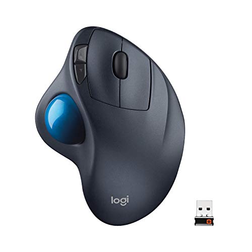 Logitech M570 Trackman Souris Trackball sans Fil, 2,4 GHz avec Récepteur USB Unifying, Ergonomique, Roulette de Défilement, Boutons Programmables, Batterie 18 Mois, PC/Mac/Portable - Noir