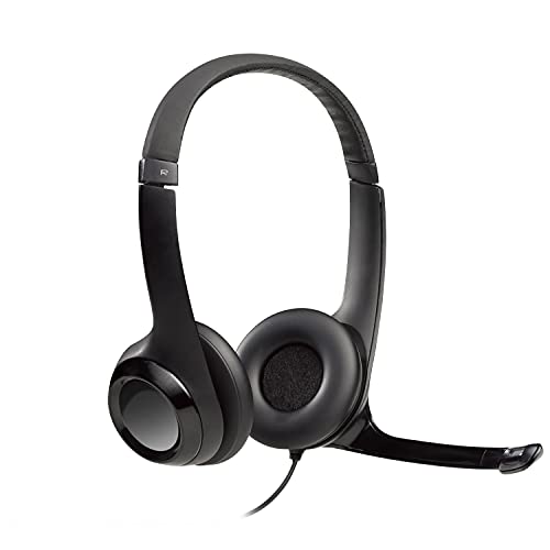 Logitech H540 Casque Filaire, Ecouteurs Stéréo Anti-Parasites, USB, Commandes sur l'Oreillette, Témoin Lumineux d'Activation de la Sourdine, PC/Mac/Portable/Chromebook - Noir